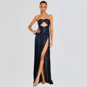 Gorgeous Retrofete Mallory Dress Navy Strapless Maxi S
